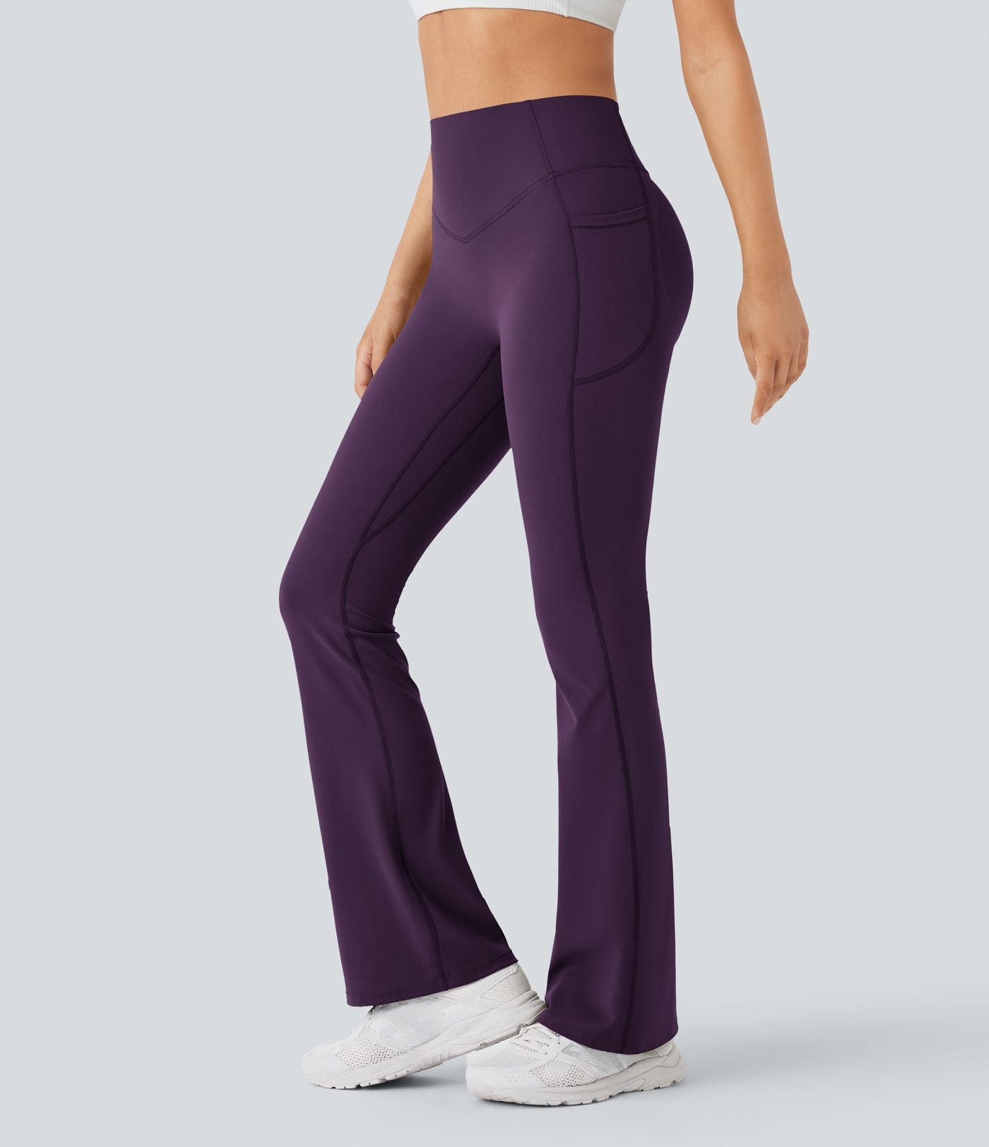 Pantalon de yoga à coupe bootcut gainant galbant taille haute avec effet scrunch et poches Halara UltraSculpt™