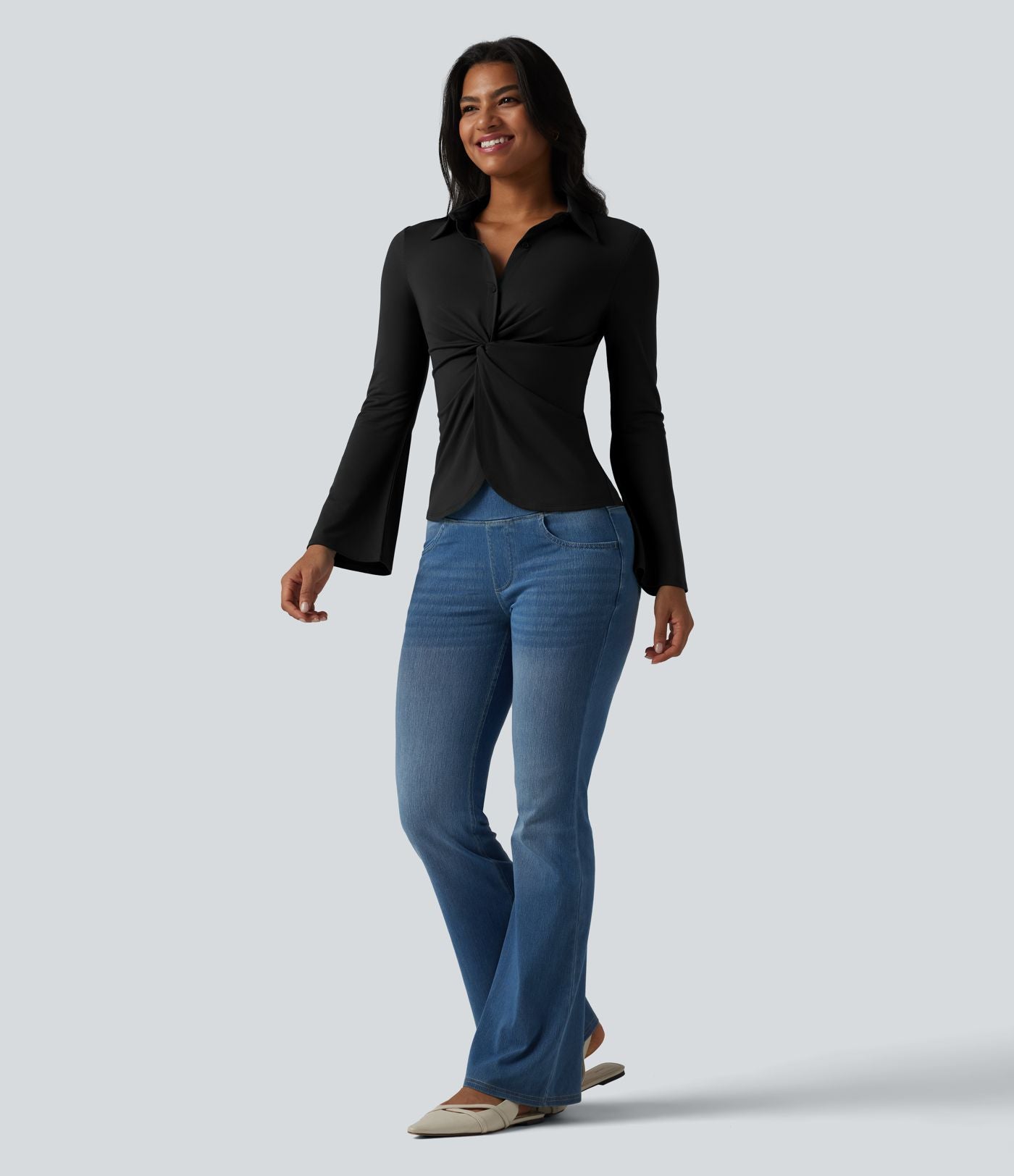 Chemise pour le bureau manches longues à volants