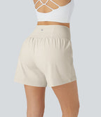 Short yoga 2-en-1 SoftlyZero™ Airy effet frais InstantCool taille très haute 12,5 cm avec poches, longueur allongée