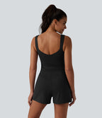 Combinaison décontractée à col en V avec soutien-gorge intégré et poches - Édition Easy Peasy