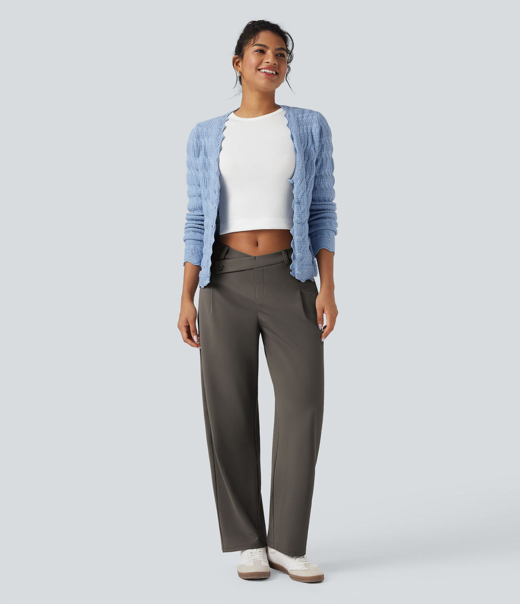 Pantalon tailleur fuselé asymétrique taille moyenne Halara Flex™ DayStretch avec poches