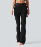 Halara UltraSculpt™ Legging bootcut de yoga taille haute en V avec dentelle contrastée et poches