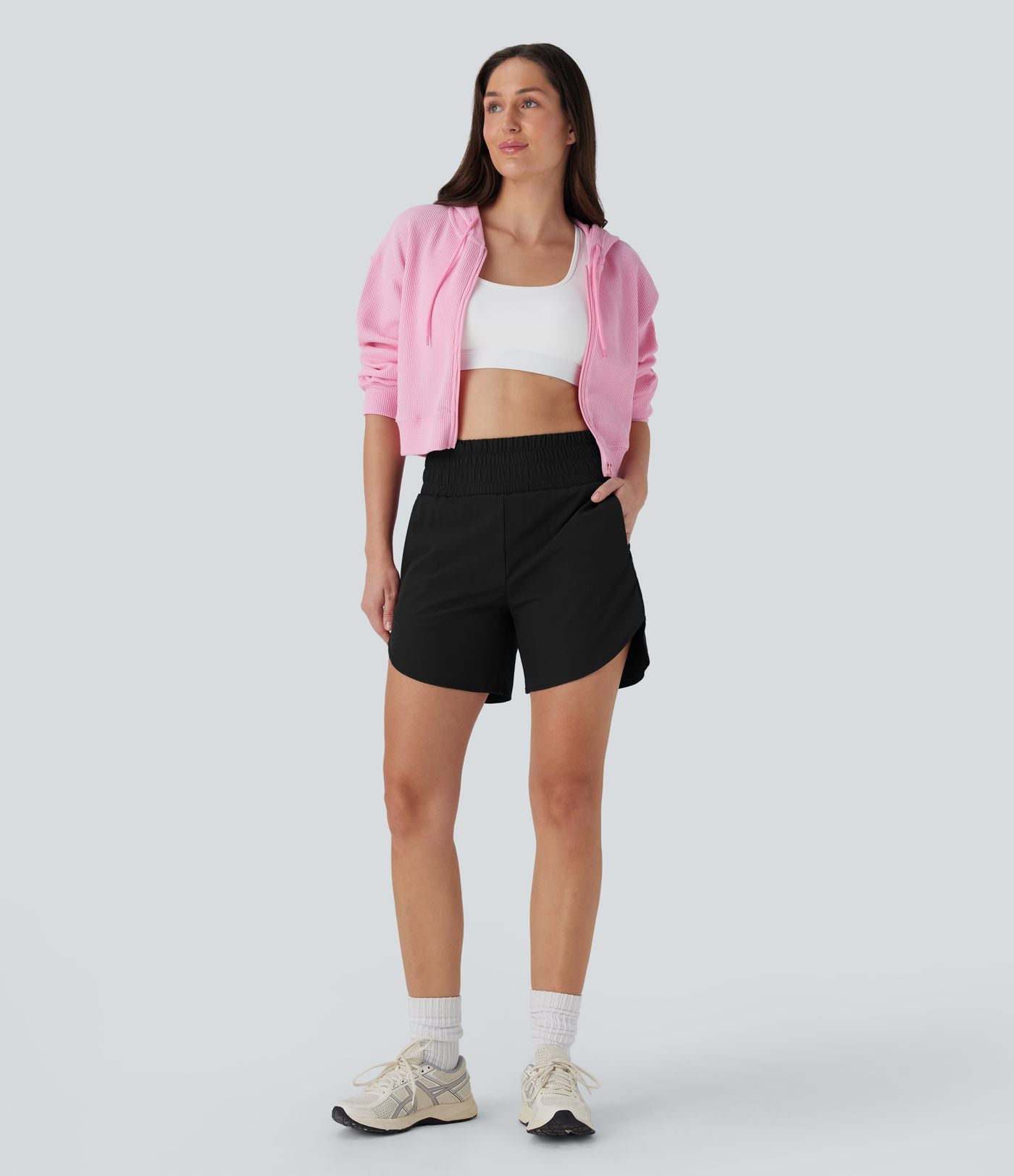 Short de course 2-en-1 Breezeful™ taille haute, poches multiples, ourlet arrondi, séchage rapide 12,5 cm - Longueur prolongée