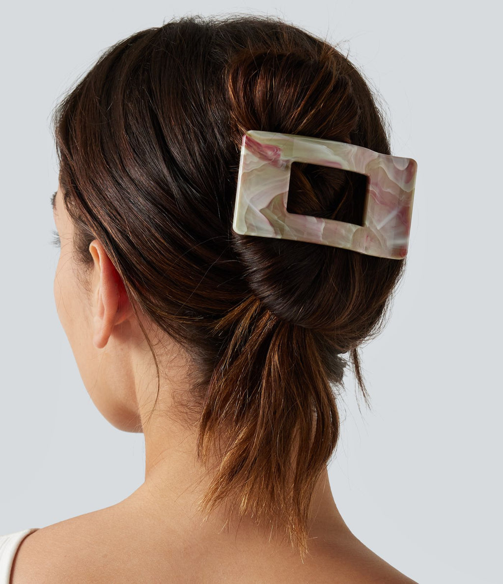 Pince à cheveux plate motif marbré