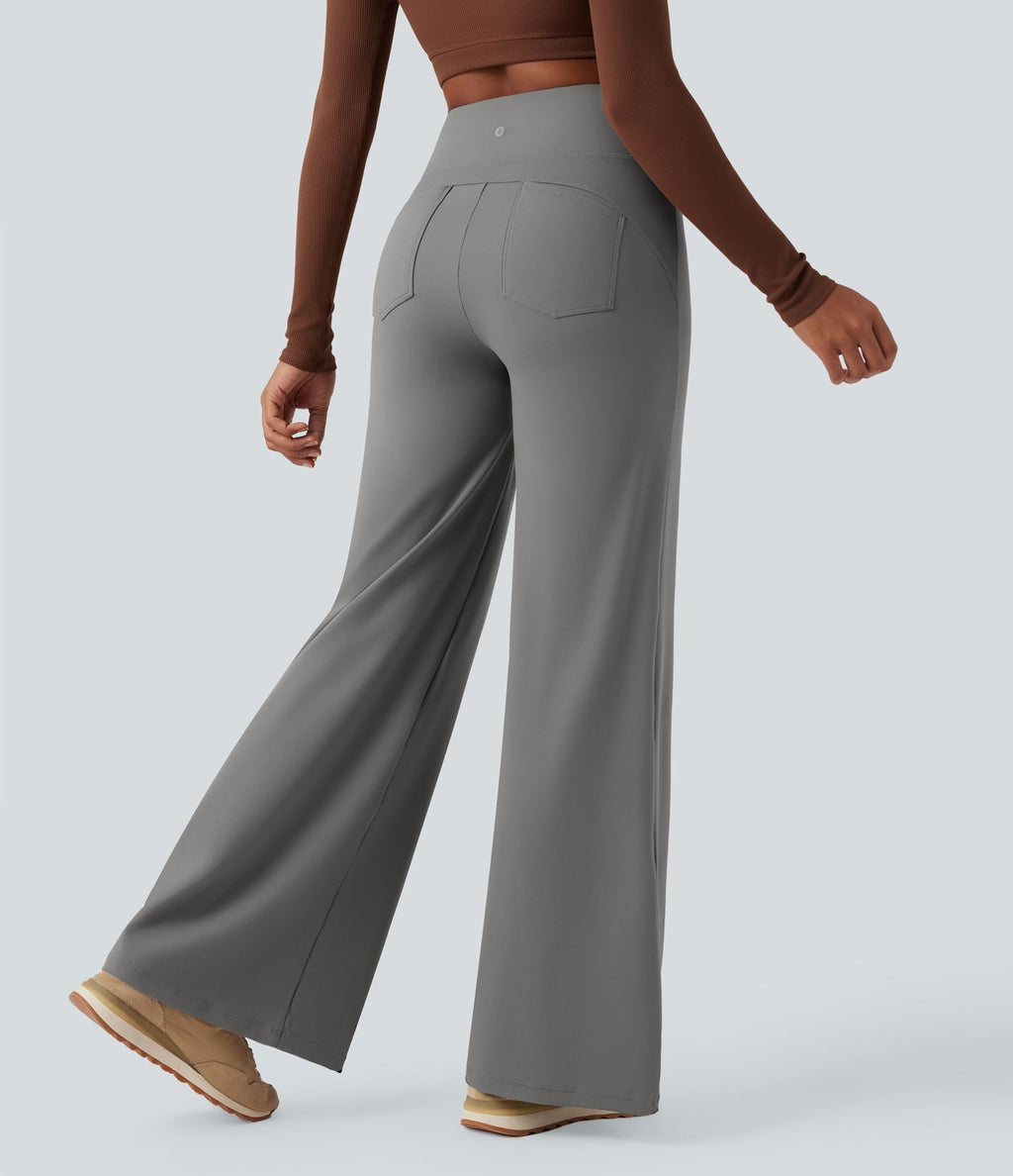 Pantalon yoga large gainant taille haute DayStretch avec poches