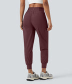 Jogging de danse fuselé froncé séchage rapide effet frais InstantCool taille haute avec cordon de serrage et poches, protection solaire UPF40+