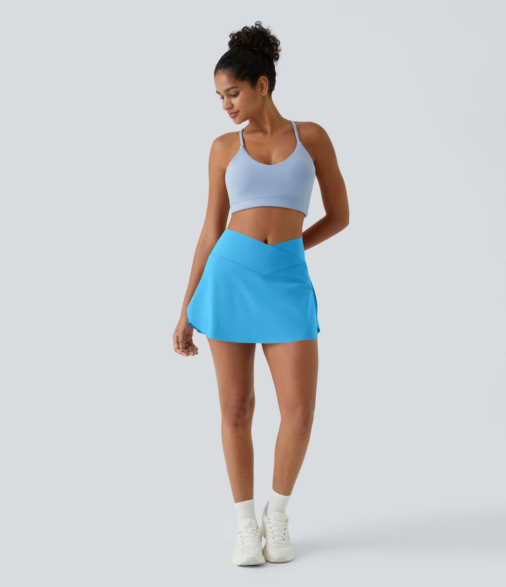 Jupe de tennis mini 2-en-1 quotidienne SoftlyZero™ Airy avec croisement, poche latérale et effet frais InstantCool, Lucid, protection solaire UPF50+