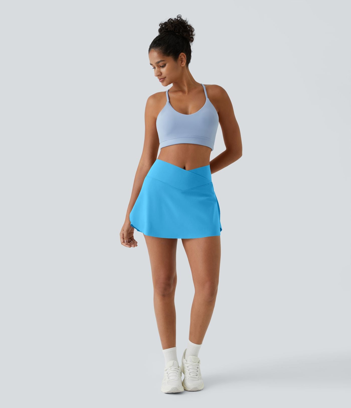 Jupe de tennis mini 2-en-1 quotidienne SoftlyZero™ Airy avec croisement, poche latérale et effet frais InstantCool, Lucid, protection solaire UPF50+