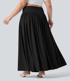 Jupe maxi fluide 2-en-1 gainante taille haute à séchage rapide grande taille Breezeful™
