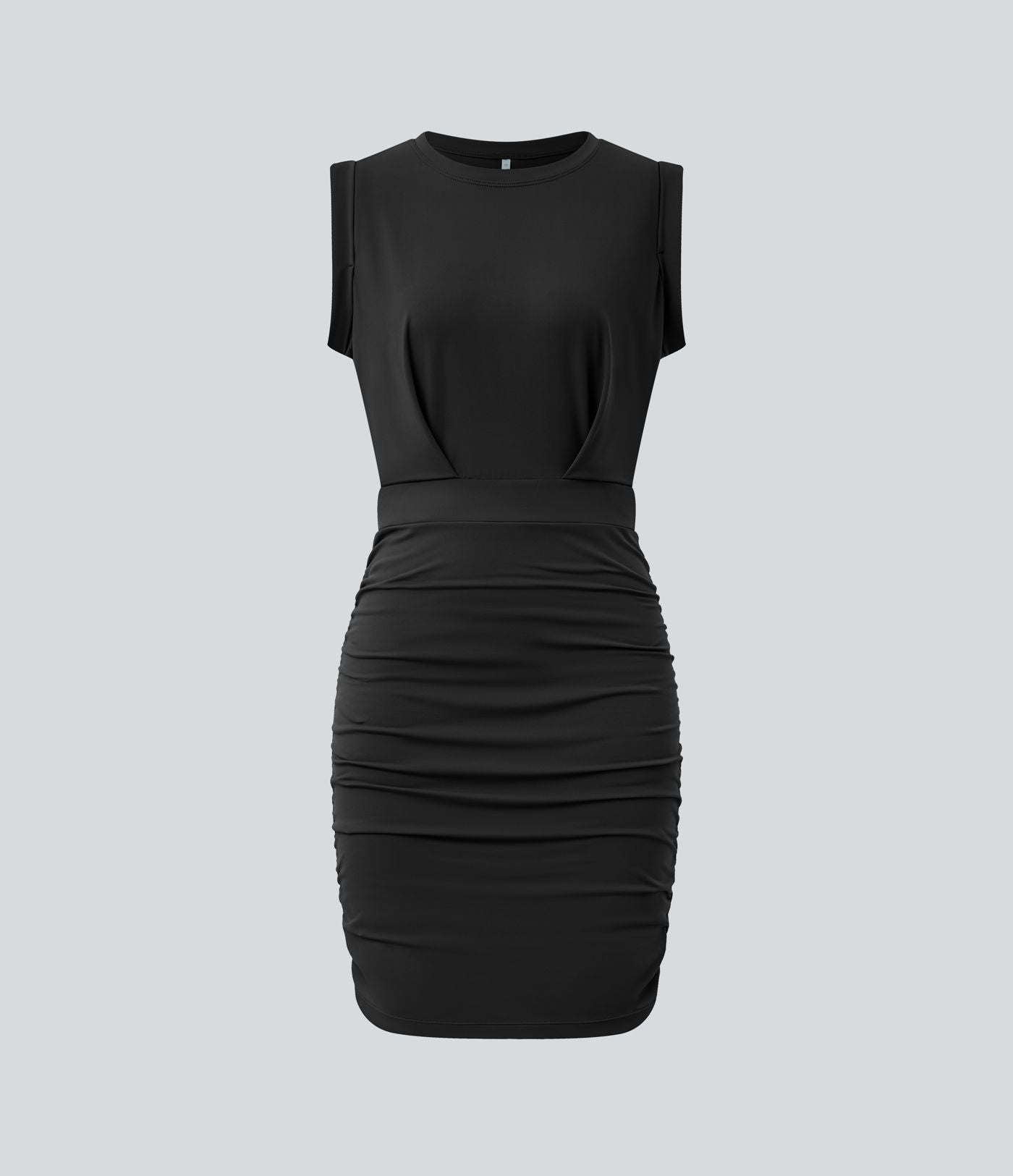 Robe mini moulante soirée col rond sans manches froncée effet frais InstantCool SoftlyZero™ Airy