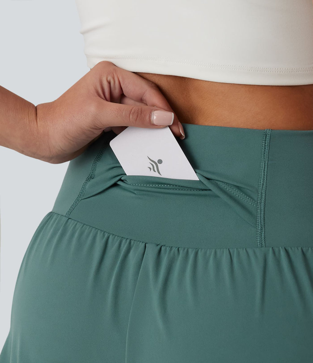 Short de sport SoftlyZero™ Airy taille haute gainant et rafraîchissant 2 en 1, 12,5 cm, avec poches