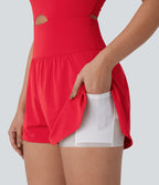 Combinaison-pantalon de yoga 2-en-1 gainante à séchage rapide avec poches SoftlyZero™
