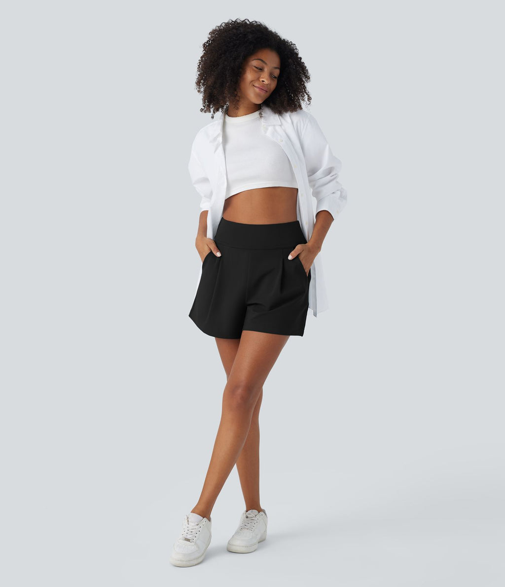 Short de travail large taille haute DayStretch avec poches