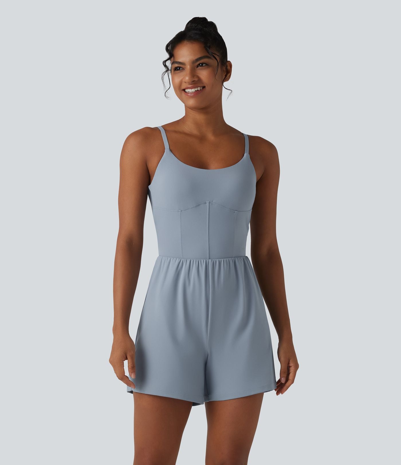 Barboteuse de yoga 2-en-1 SoftlyZero™ Airy effet frais InstantCool dos nu torsadé avec bretelles réglables, brassière intégrée et poche, accès facile Easy Peasy