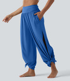 Pantalon fluide Breezeful™ taille haute à séchage rapide avec fronces, fente et poches