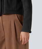 Cardigan tailleur ouvert manches longues avec poches