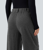 Halara Flex™ Pantalon tailleur baggy pied-de-poule taille haute avec poches