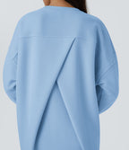 Sweat-shirt décontracté en polaire, col rond, manches longues, poches latérales, coupe oversize
