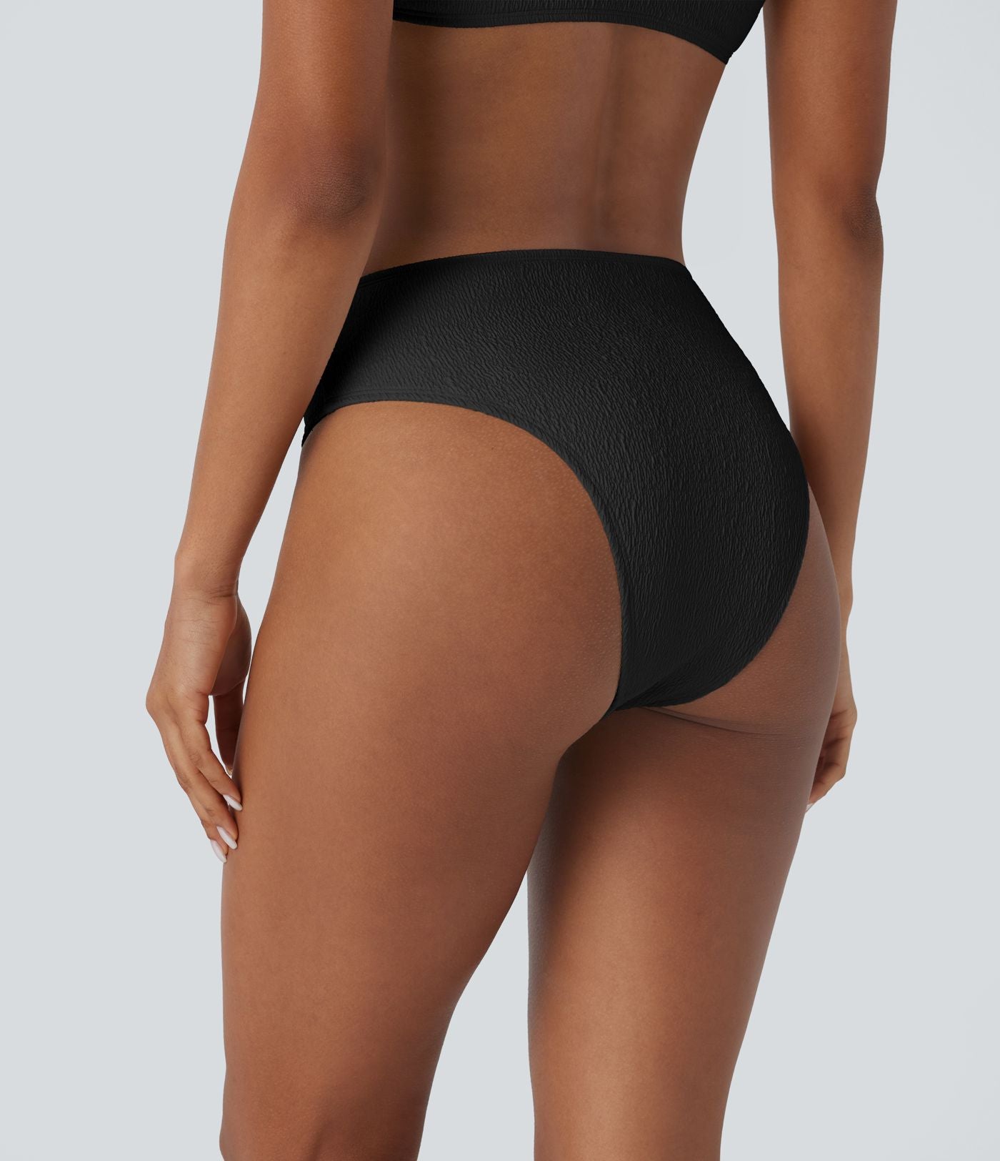 Bas de maillot de bain bikini texturé croisé