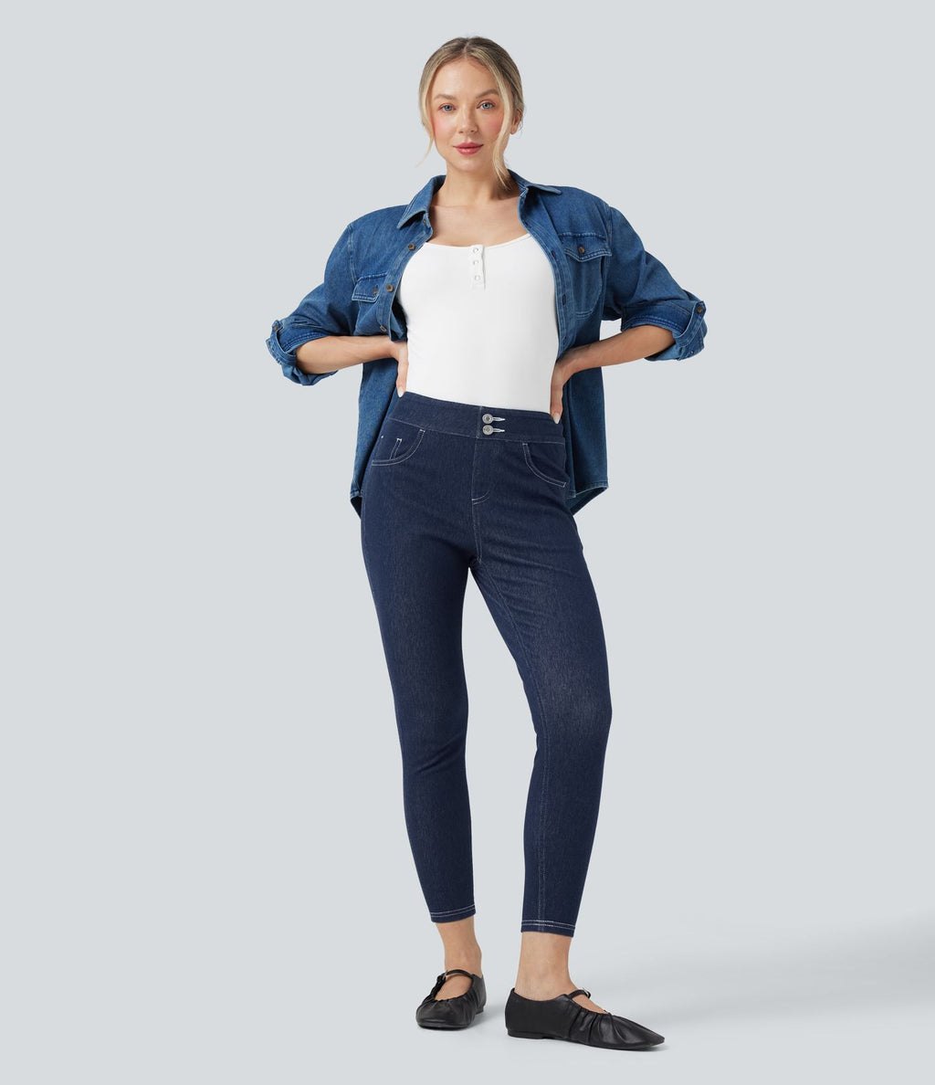 Legging denim Halara Flex™ 7/8 taille mi-haute avec poches