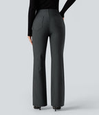 Pantalon de travail Halara Flex™ évasé à rayures, taille haute, avec poches
