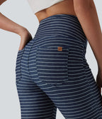 Halara Flex™ Jeggings capri décontracté à rayures fendues taille haute ventre plat avec poches