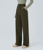 Pantalon coupe droite taille haute DayStretch avec poches