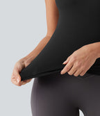 Débardeur de running croisé dos nu, brassière intégrée — version longue — bonnets A à D