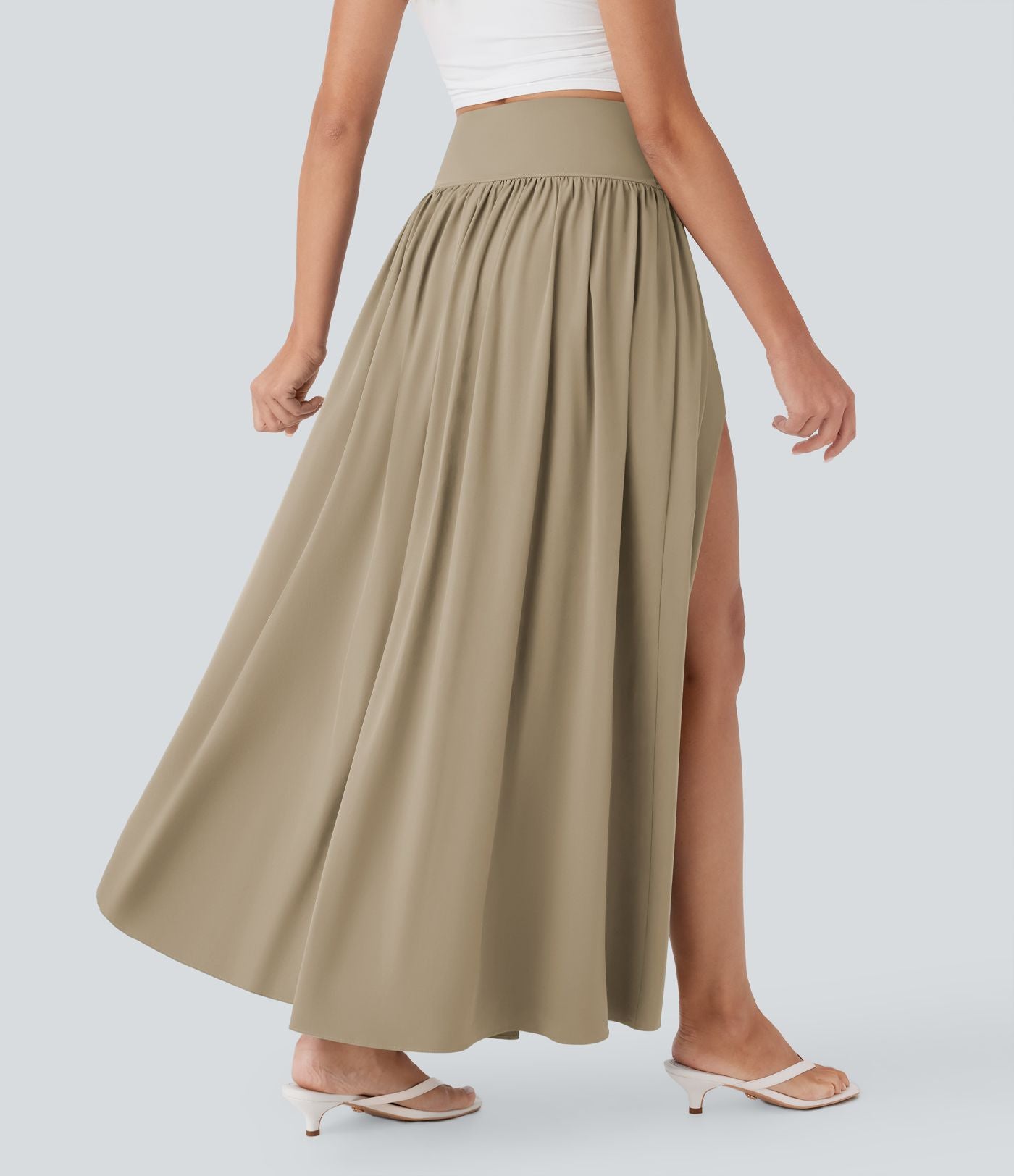 Jupe maxi fluide 2-en-1 gainante taille haute à séchage rapide Breezeful™