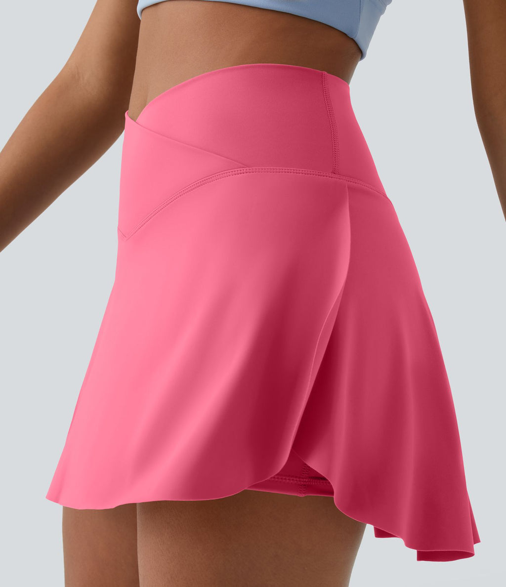 Jupe de tennis mini 2-en-1 quotidienne SoftlyZero™ Airy avec croisement, poche latérale et effet frais InstantCool, Lucid, protection solaire UPF50+