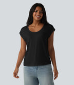 T-shirt col U manches courtes