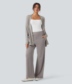 Pantalon tailleur baggy gaufré Halara Flex™ taille haute avec poches
