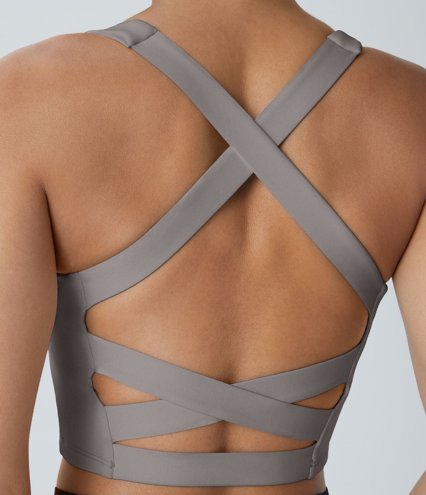 Débardeur yoga court SoftlyZero™ Airy col carré dos nu bretelles croisées effet frais InstantCool, bonnets A-C, protection solaire UPF50+