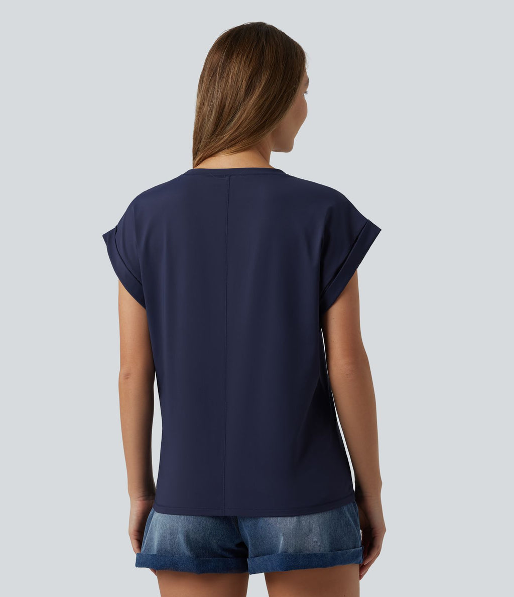 T-shirt casual à col rond et manches courtes