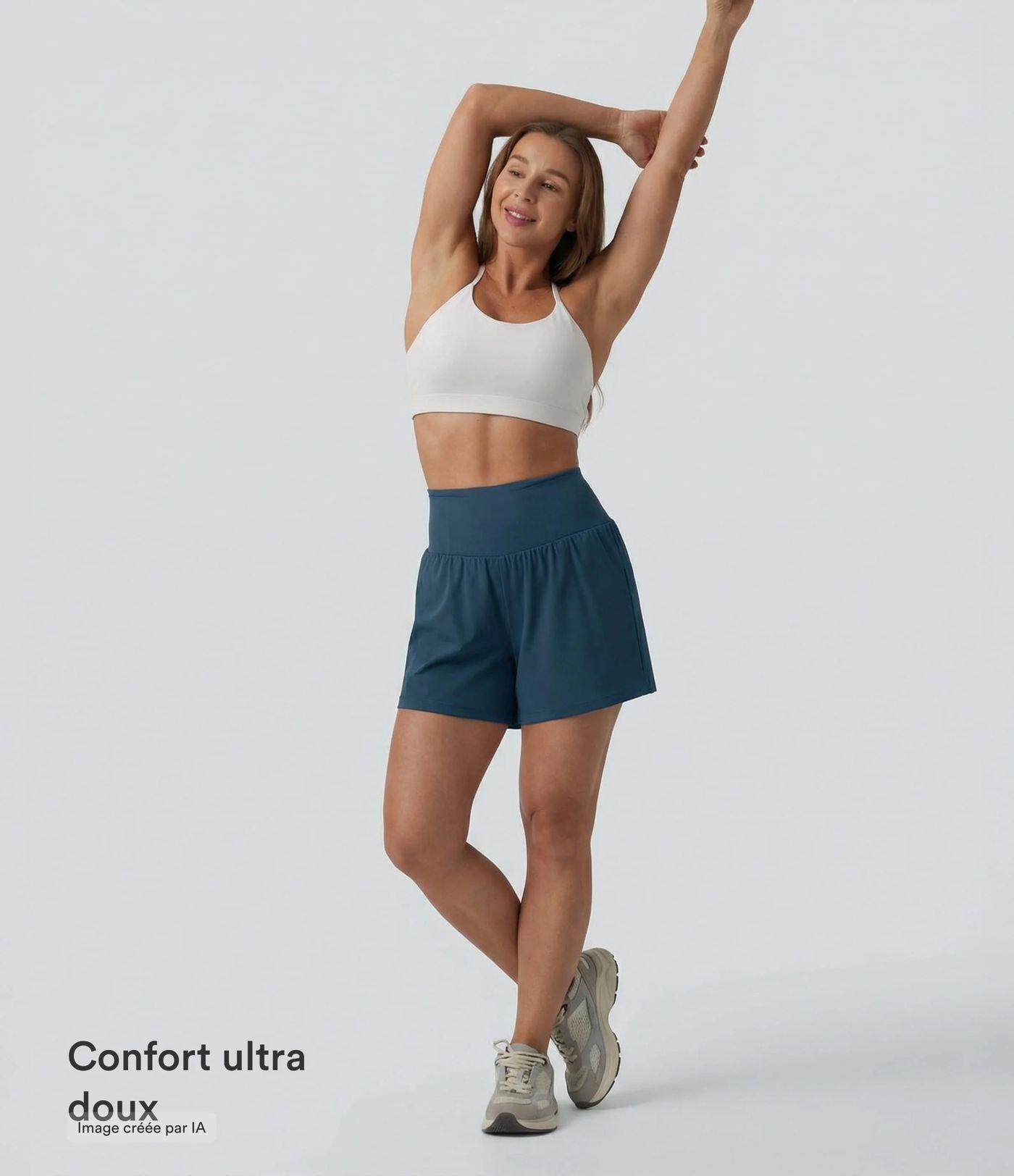 Short de yoga 2-en-1 SoftlyZero™ Airy taille haute gainant effet frais InstantCool 12,5 cm avec poches