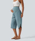 Pantalon corsaire de grossesse super taille haute en Breezeful™ à ourlet incurvé et séchage rapide avec poches