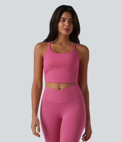 Brassière de yoga courte col U avec découpes et brassière intégrée