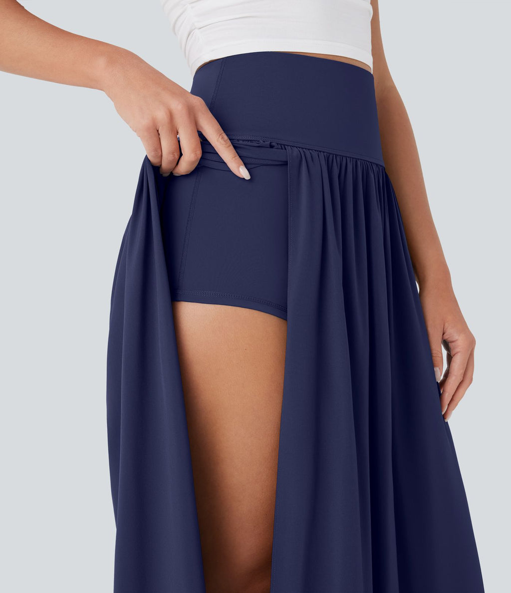 Jupe maxi fluide 2-en-1 gainante taille haute à séchage rapide Breezeful™