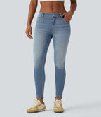Jean skinny 7/8 décontracté taille basse Halara Flex™ avec poches