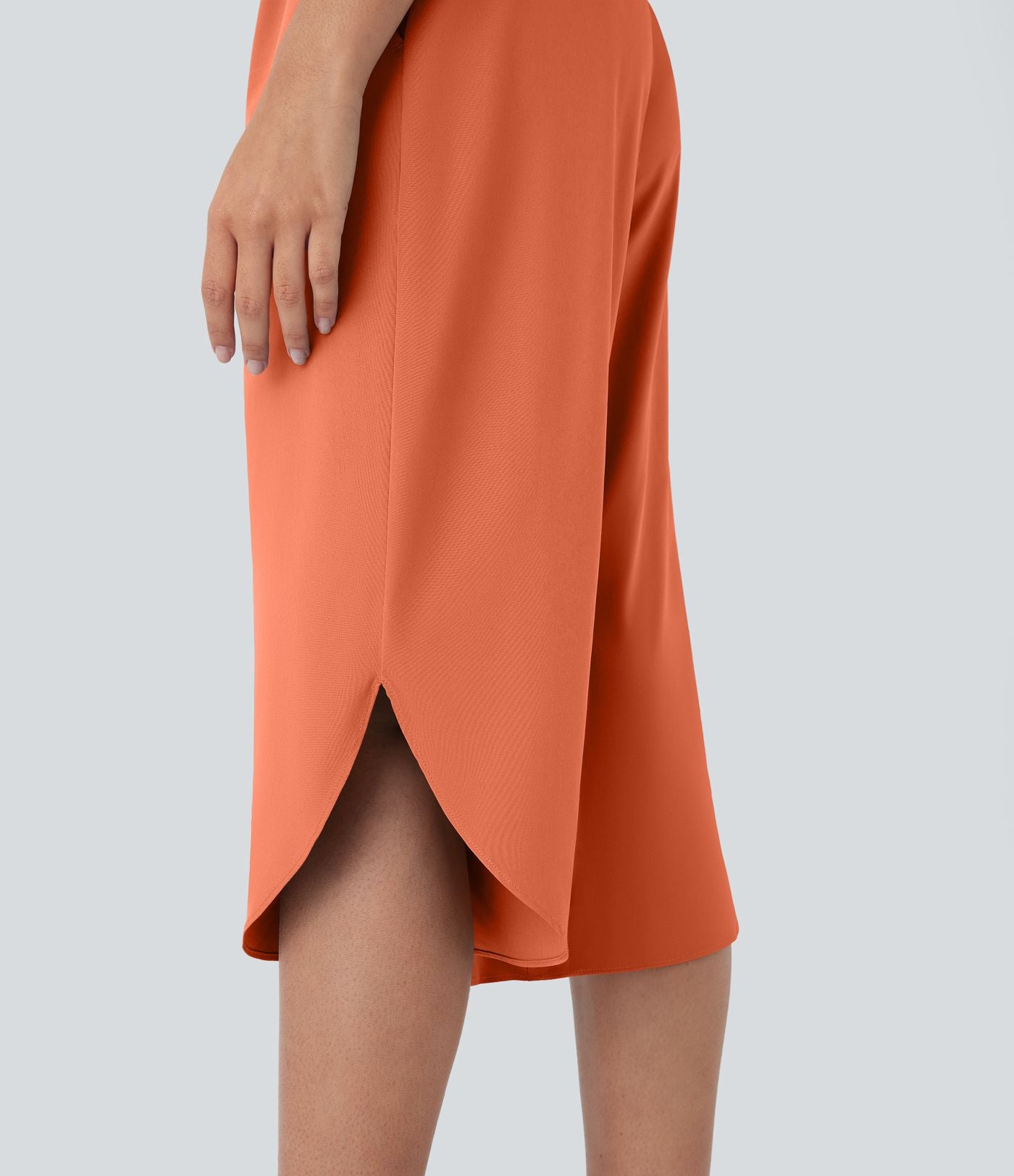 Pantalon capri de vacances Breezeful™ taille haute croisée avec poches latérales, fente et séchage rapide