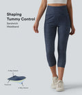 Halara Flex™ Jeggings capri décontracté à rayures fendues taille haute ventre plat avec poches