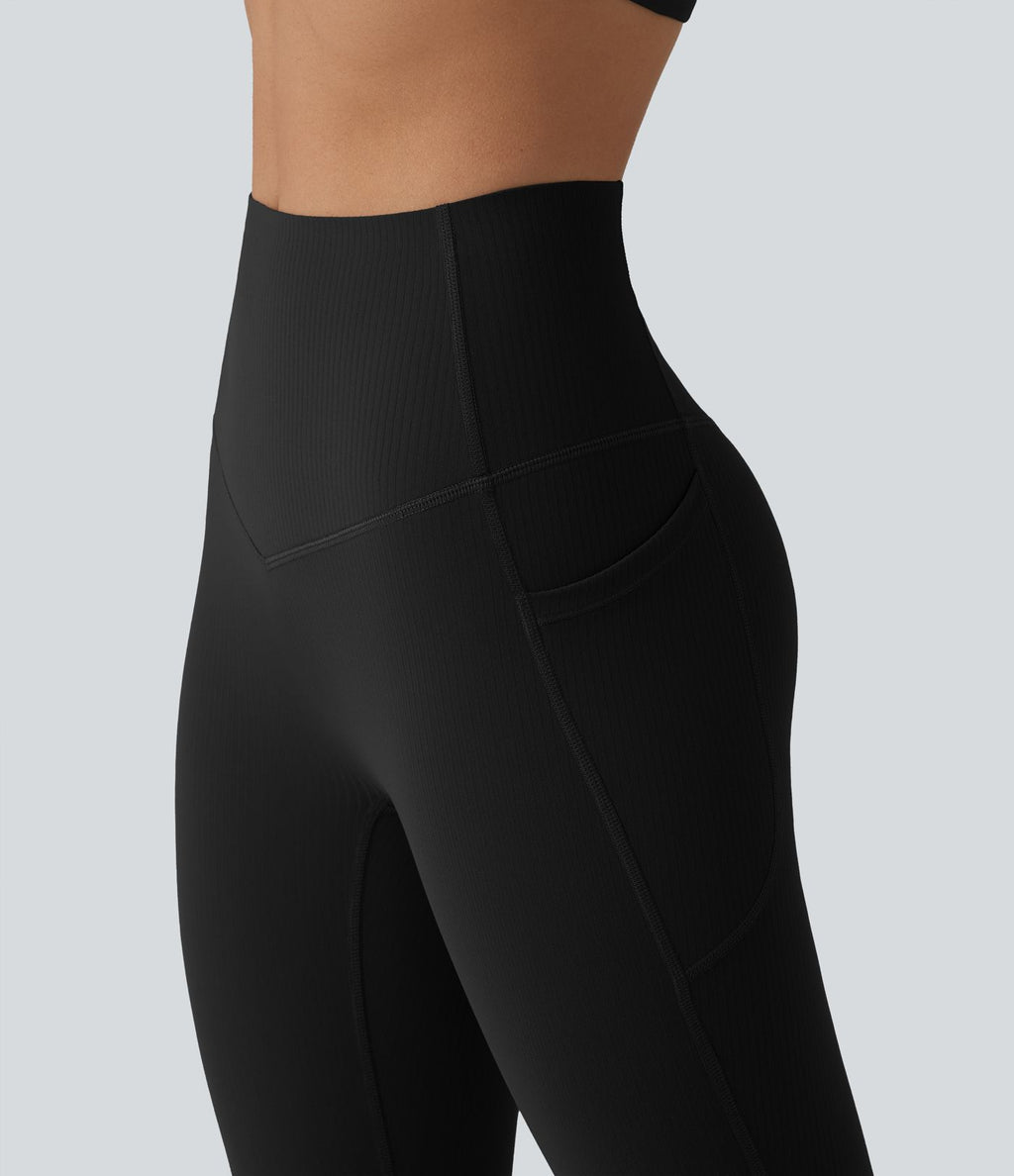 Legging de yoga Halara UltraSculpt™ côtelé taille haute gainant avec poches
