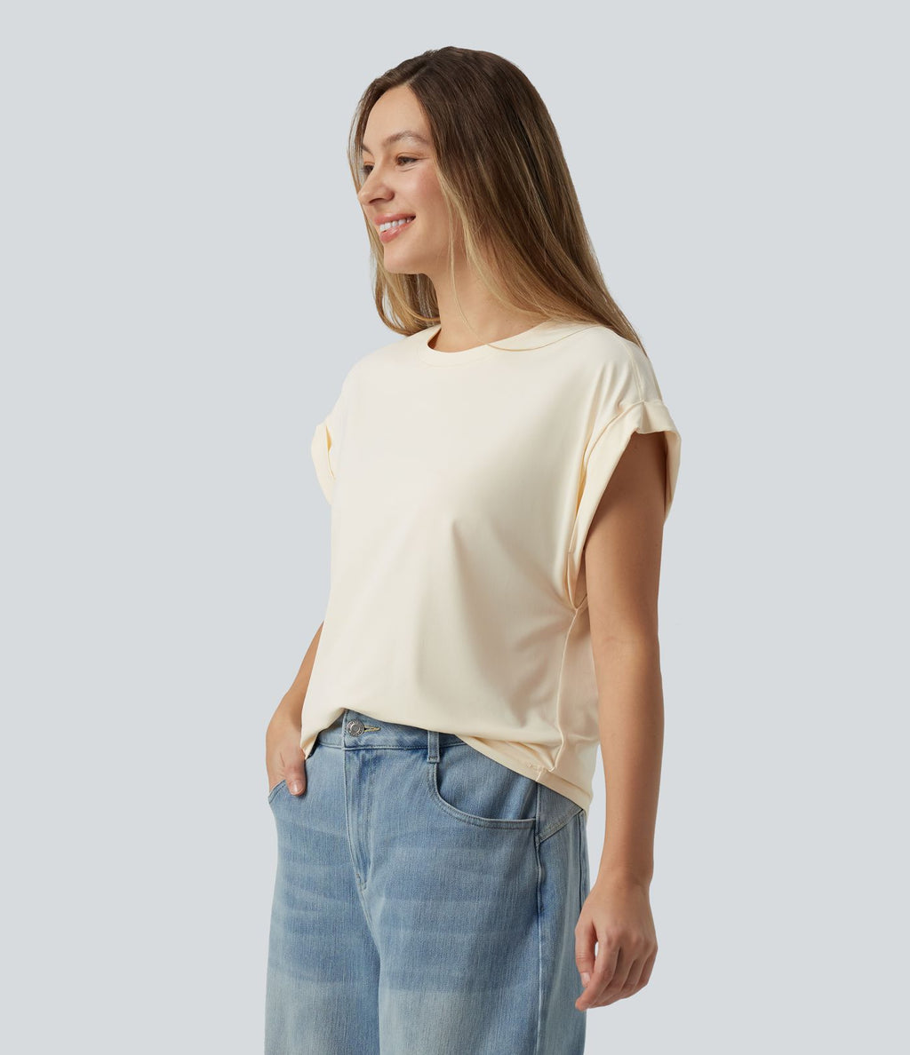 T-shirt casual à col rond et manches courtes