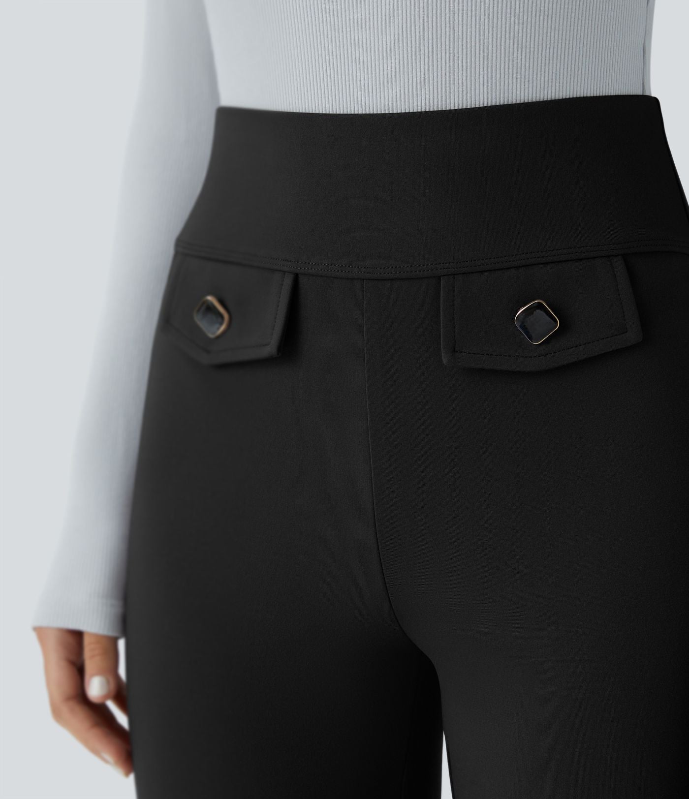 Pantalon tailleur taille haute avec poches décoratives Halara Flex™