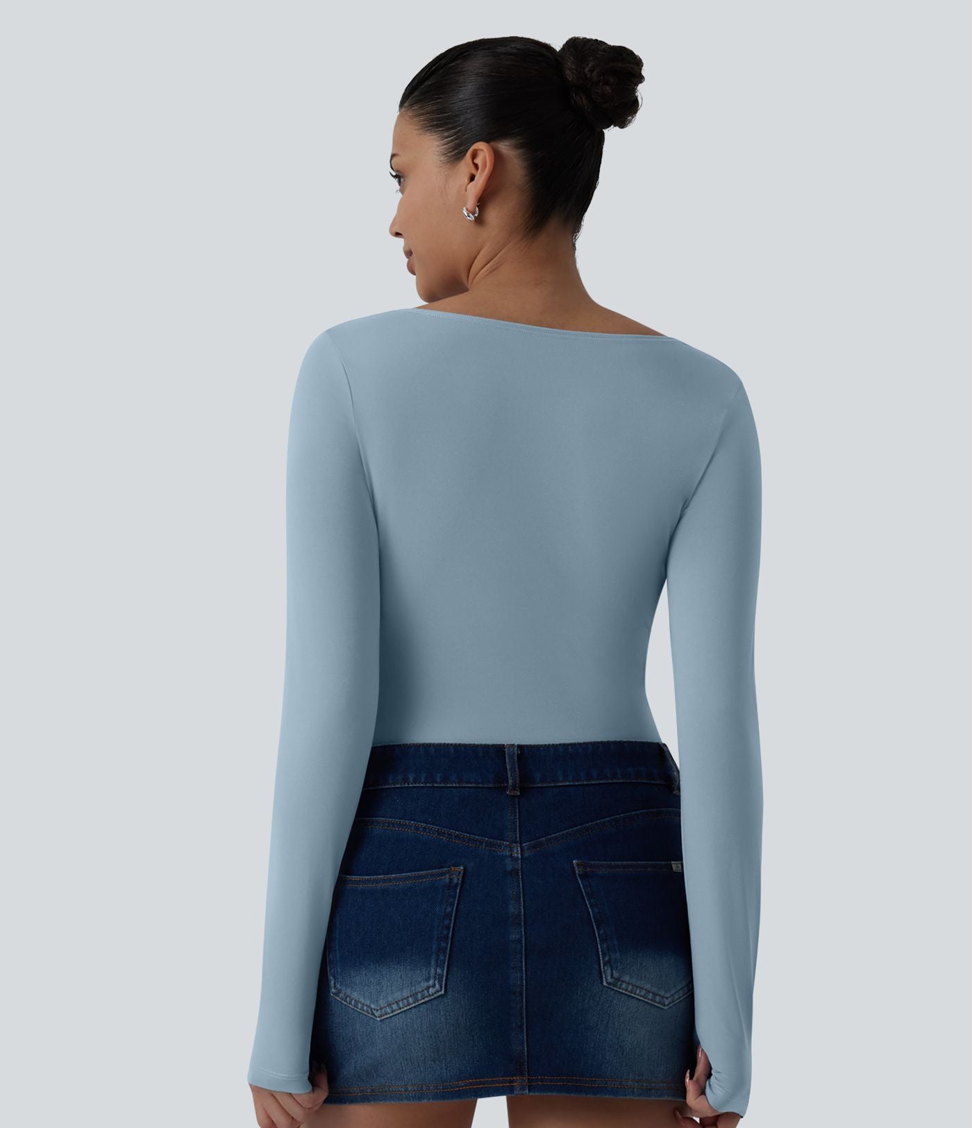 Haut casual asymétrique manches longues froncé