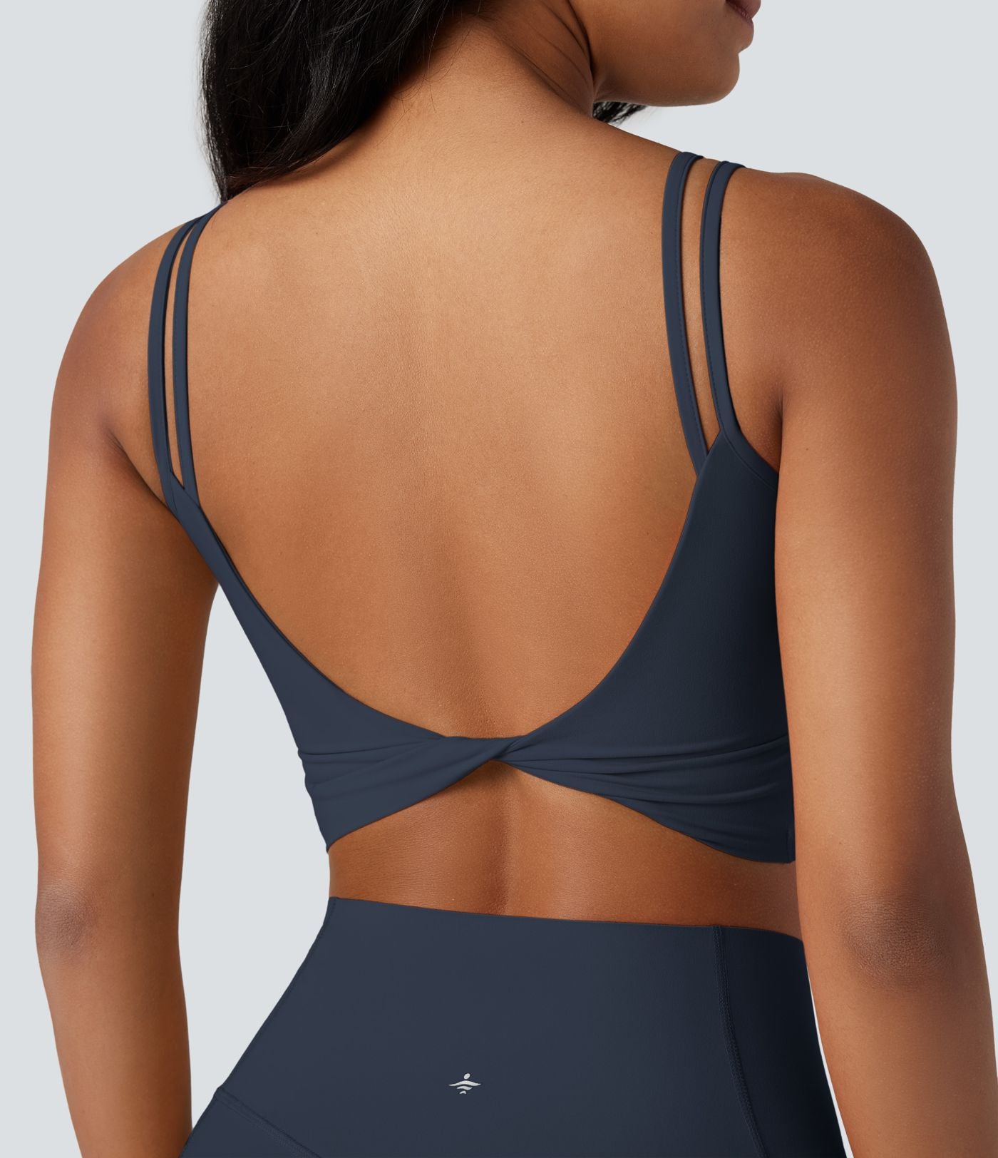 Débardeur yoga court Halara UltraSculpt™ double bretelles torsadé dos nu