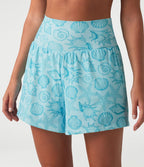 Short taille haute 2 en 1 à motif coquillage 12,5 cm avec poches