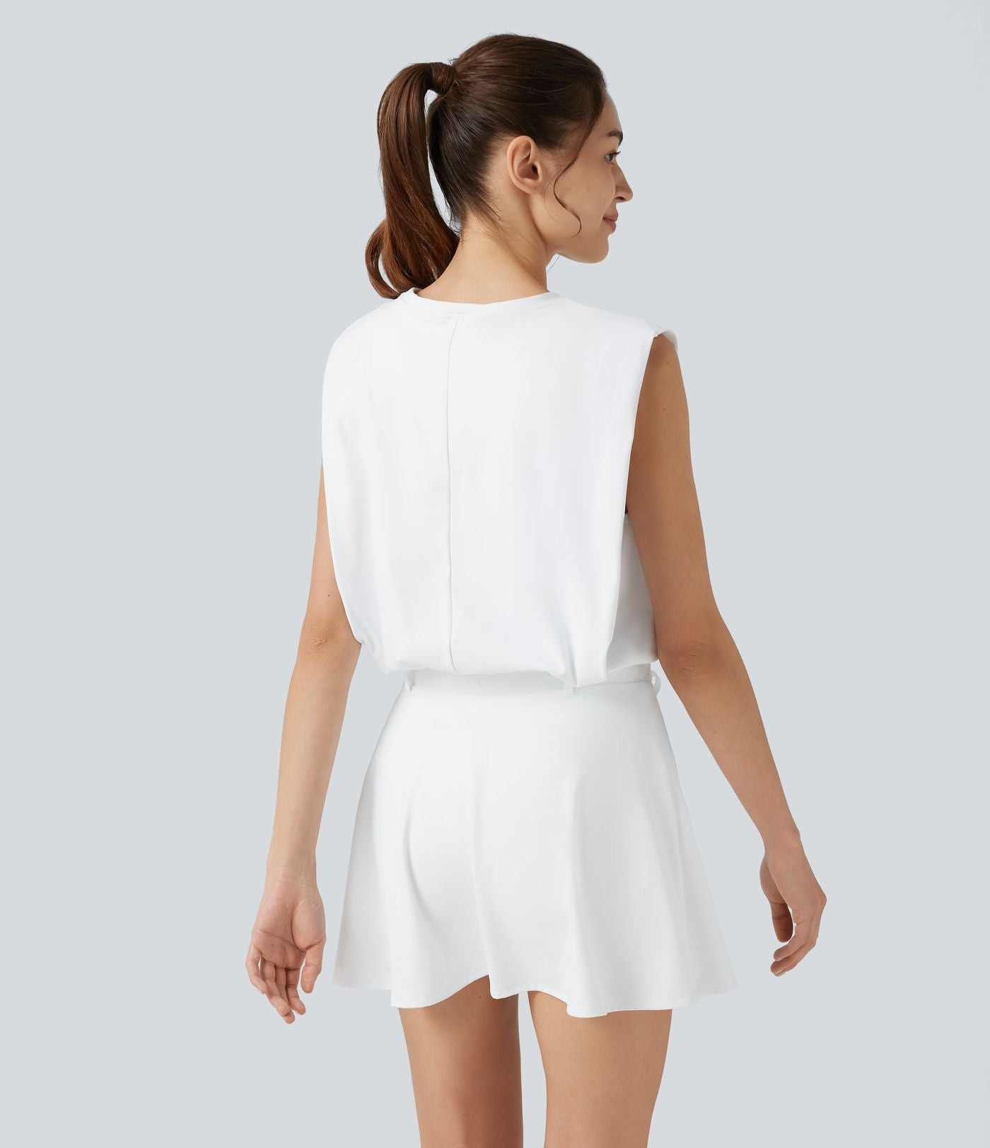 Robe de sport mini SoftlyZero™ Airy effet frais InstantCool sans manches, col rond, cordon ajustable, short amovible avec poches, protection solaire UPF50+