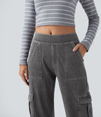 Halara Flex™ Taille Mi-Haute Multiples Poches Jambe Droite Jean Cargo Décontracté Extensible