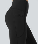 Legging 7/8 en molleton taille haute de randonnée avec poches